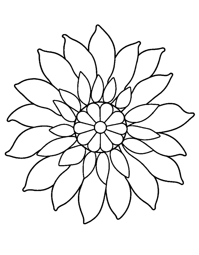 Flower Mandala — simple coloring page for toddlers
