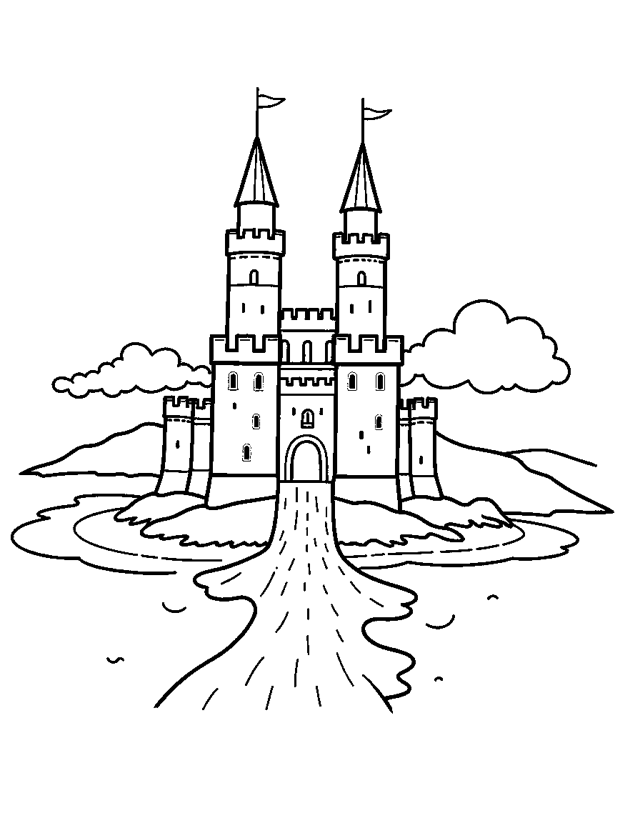 Great Castle — simple coloring page for toddlers
