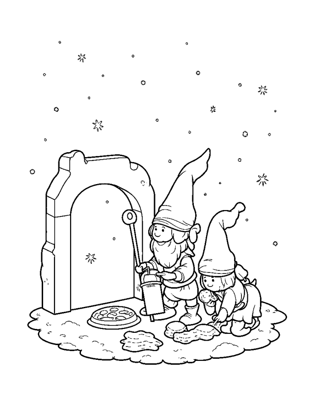 The Brownies of Cologne — simple coloring page for toddlers