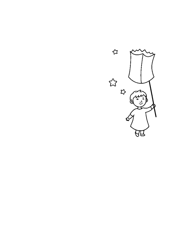 Child with a Lantern — simple coloring page for toddlers