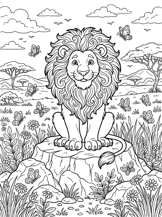 Lion with a Big Mane