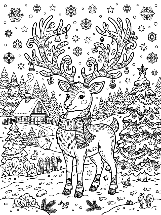 Reindeer in the Snow