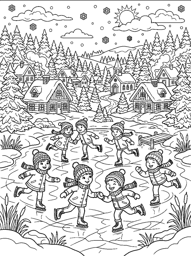 Ice Skating on the Lake