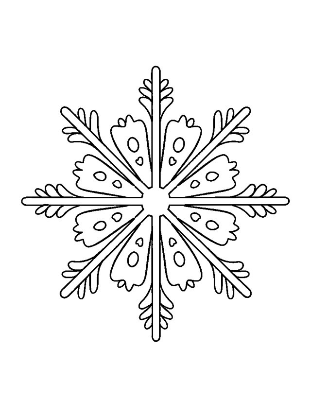Giant Snowflake — simple coloring page for toddlers