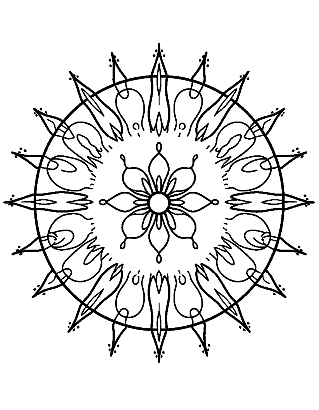 Star Mandala — simple coloring page for toddlers