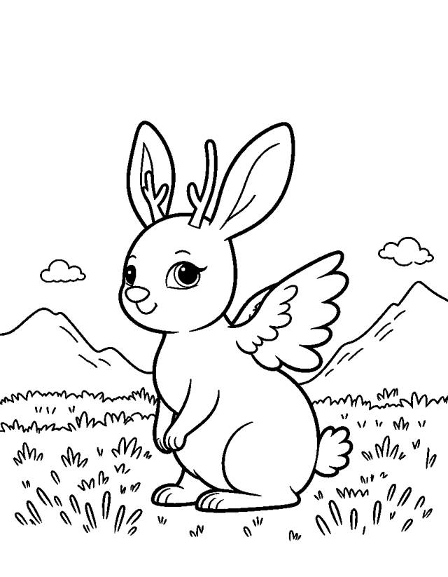 The Wolpertinger — simple coloring page for toddlers